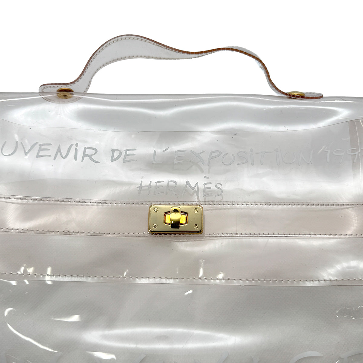 HERMES VINYL KELLY SOUVENIR DE L' EXPOSITION 1997 CLEAR HAND BAG 90290309