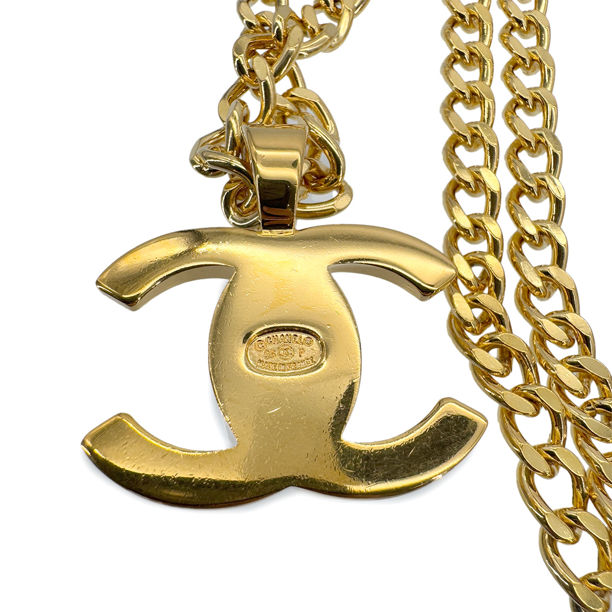 CHANEL VINTAGE NECKLACE COCOMARK TURN LOCK GOLD ACCESSORY 96P 90290313