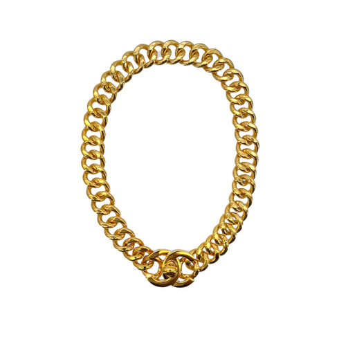 CHANEL VINTAGE NECKLACE COCOMARK TURN LOCK GOLD ACCESSORY 96P 90290314 - PURPOSE