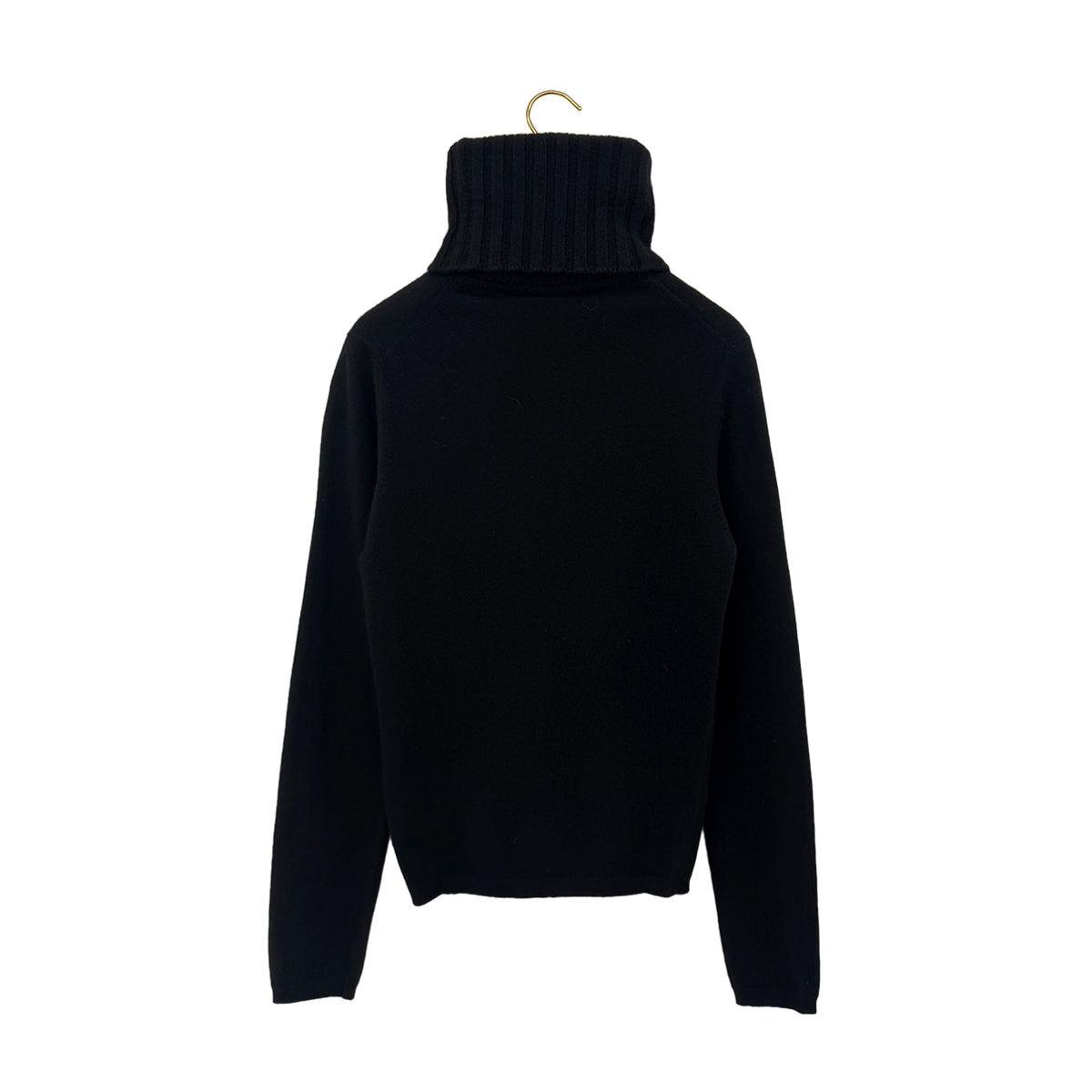 CHANEL KNIT LONG SLEEVE TOPS BLACK CASHMERE 38 01A RTW 90290315