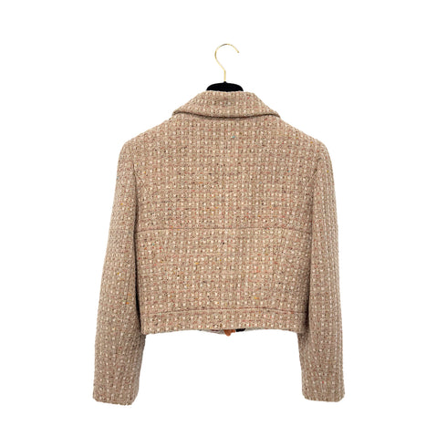 CHANEL COCO BUTTON TWEED JACKET ORANGE WOOL 40 01A RTW 90290316
