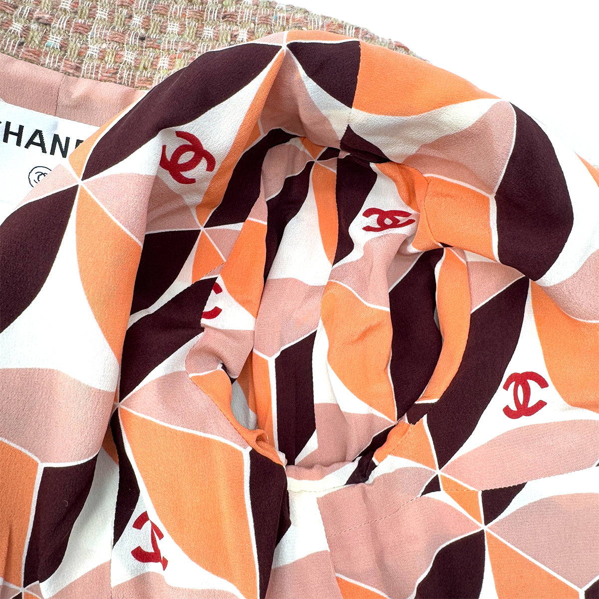 CHANEL COCO BUTTON TWEED JACKET ORANGE WOOL 40 01A RTW 90290316