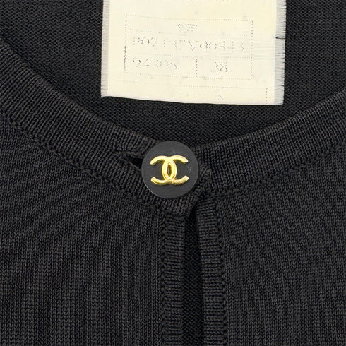 CHANEL VINTAGE COCO BUTTON SLEEVELESS TOPS BLACK RTW 38 97P RTW 90290318 - PURPOSE