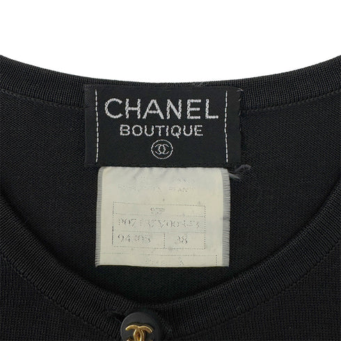 CHANEL VINTAGE COCO BUTTON SLEEVELESS TOPS BLACK RTW 38 97P RTW 90290318 - PURPOSE