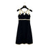 CHANEL VINTAGE COCOMARK SLEEVELESS DRESS BLACK WHITE NYLON 42 96C RTW 90290319 - PURPOSE