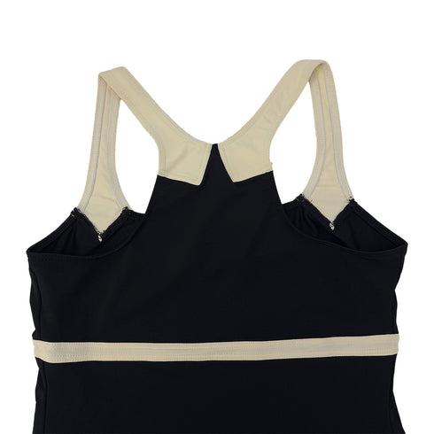 CHANEL VINTAGE COCOMARK SLEEVELESS DRESS BLACK WHITE NYLON 42 96C RTW 90290319 - PURPOSE