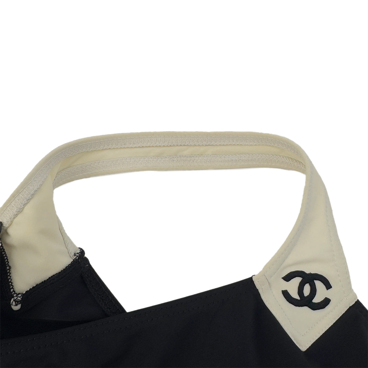 CHANEL COCOMARK SLEEVELESS DRESS BLACK WHITE NYLON 42 96C RTW 90290319