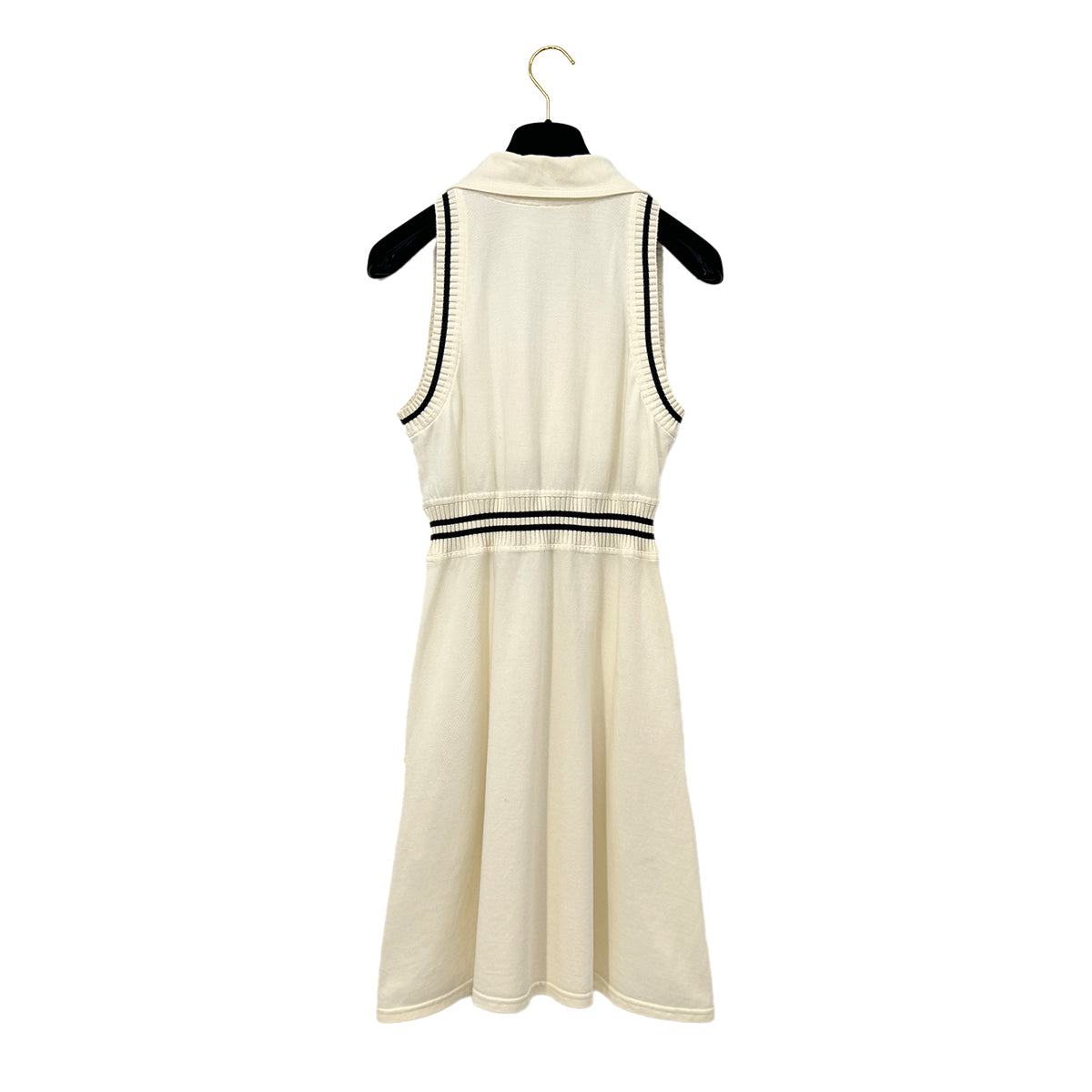 CHANEL SPORTS LINE COCOMARK SLEEVELESS DRESS WHIYE COTTON 40 RTW 90290321