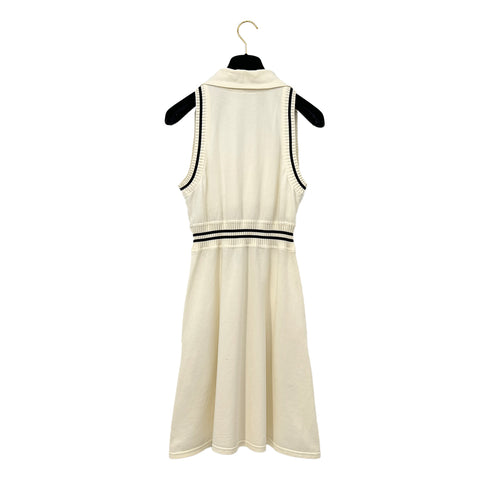 CHANEL VINTAGE SPORTS LINE COCOMARK SLEEVELESS DRESS WHIYE COTTON 40 RTW 90290321 - PURPOSE