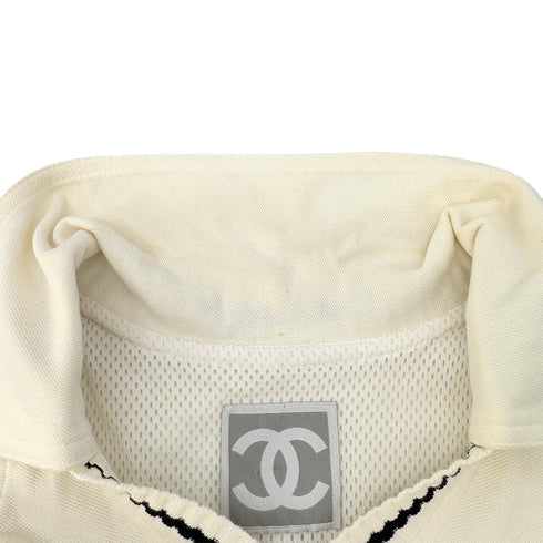 CHANEL VINTAGE SPORTS LINE COCOMARK SLEEVELESS DRESS WHIYE COTTON 40 RTW 90290321 - PURPOSE