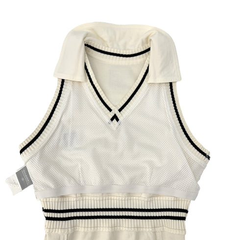 CHANEL VINTAGE SPORTS LINE COCOMARK SLEEVELESS DRESS WHIYE COTTON 40 RTW 90290321 - PURPOSE