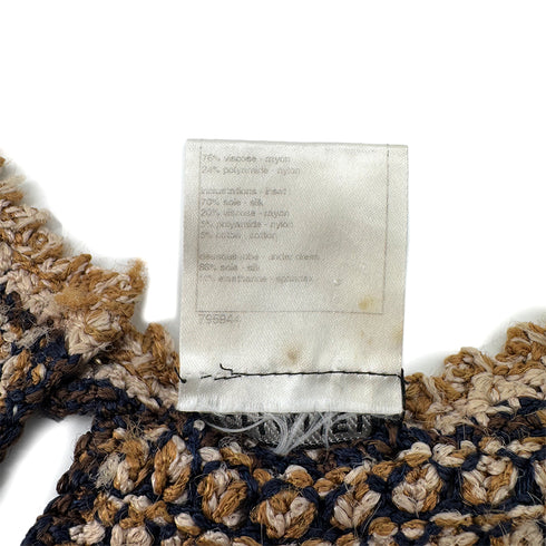 CHANEL COCOMARK SLEEVELESS KNIT DRESS BROWN RAYON 36 P40 RTW 90290322 - PURPOSE