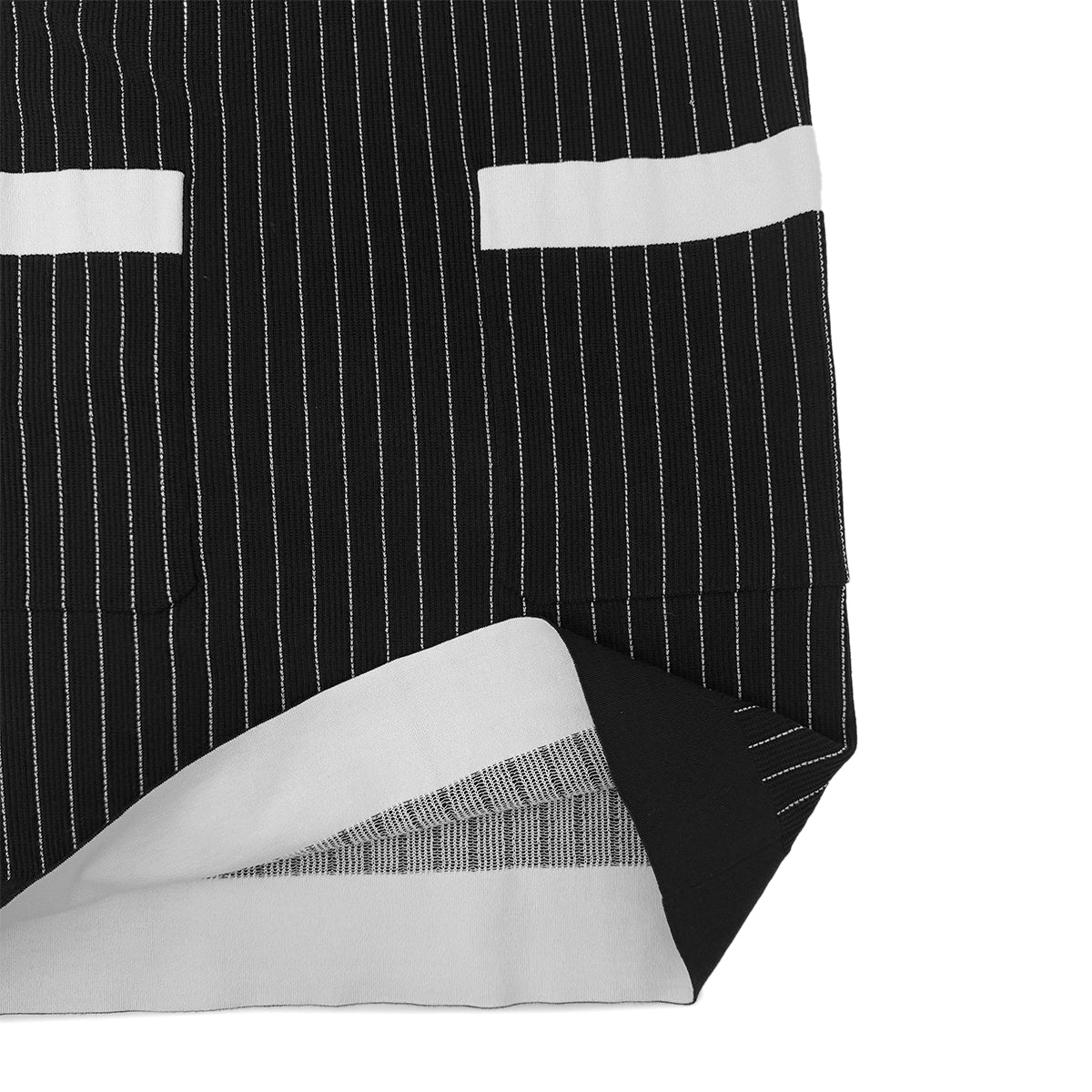 CHANEL STRIPE SHORT SLEEVE DRESS BLACK WHIYE COTTON 34 P51 RTW 90290323