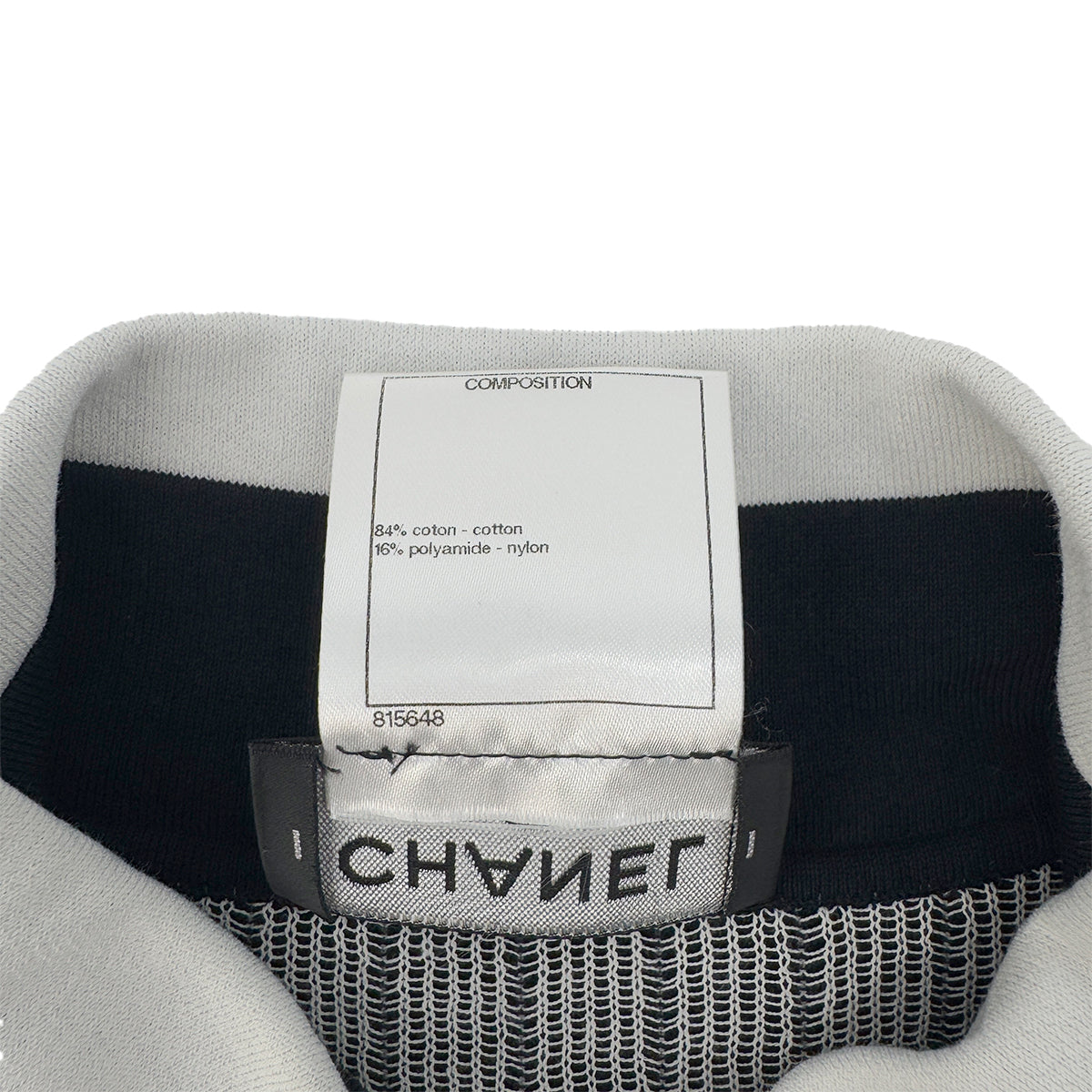 CHANEL STRIPE SHORT SLEEVE DRESS BLACK WHIYE COTTON 34 P51 RTW 90290323