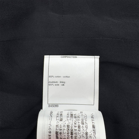 CHANEL COCO BUTTON NO -COLLAR LOGO JACKET BLUE COTTON 36 P70 RTW 90290324