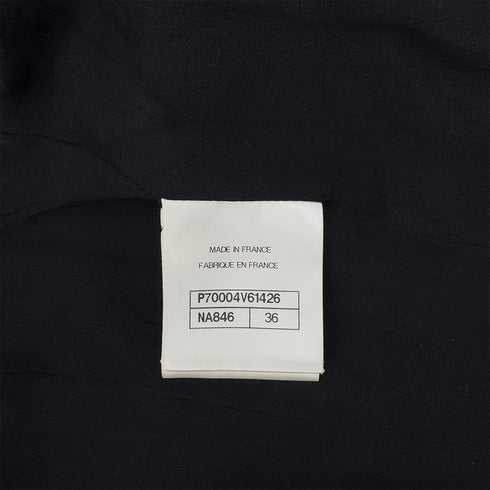 CHANEL COCO BUTTON NO -COLLAR LOGO JACKET BLUE COTTON 36 P70 RTW 90290324