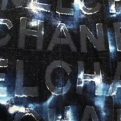 CHANEL COCO BUTTON NO -COLLAR LOGO JACKET BLUE COTTON 36 P70 RTW 90290324