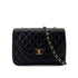 CHANEL VINTAGE MATELASSE HALF MOON CHAIN SHOULDER BAG BLACK LAMB SKIN 90290326 - PURPOSE