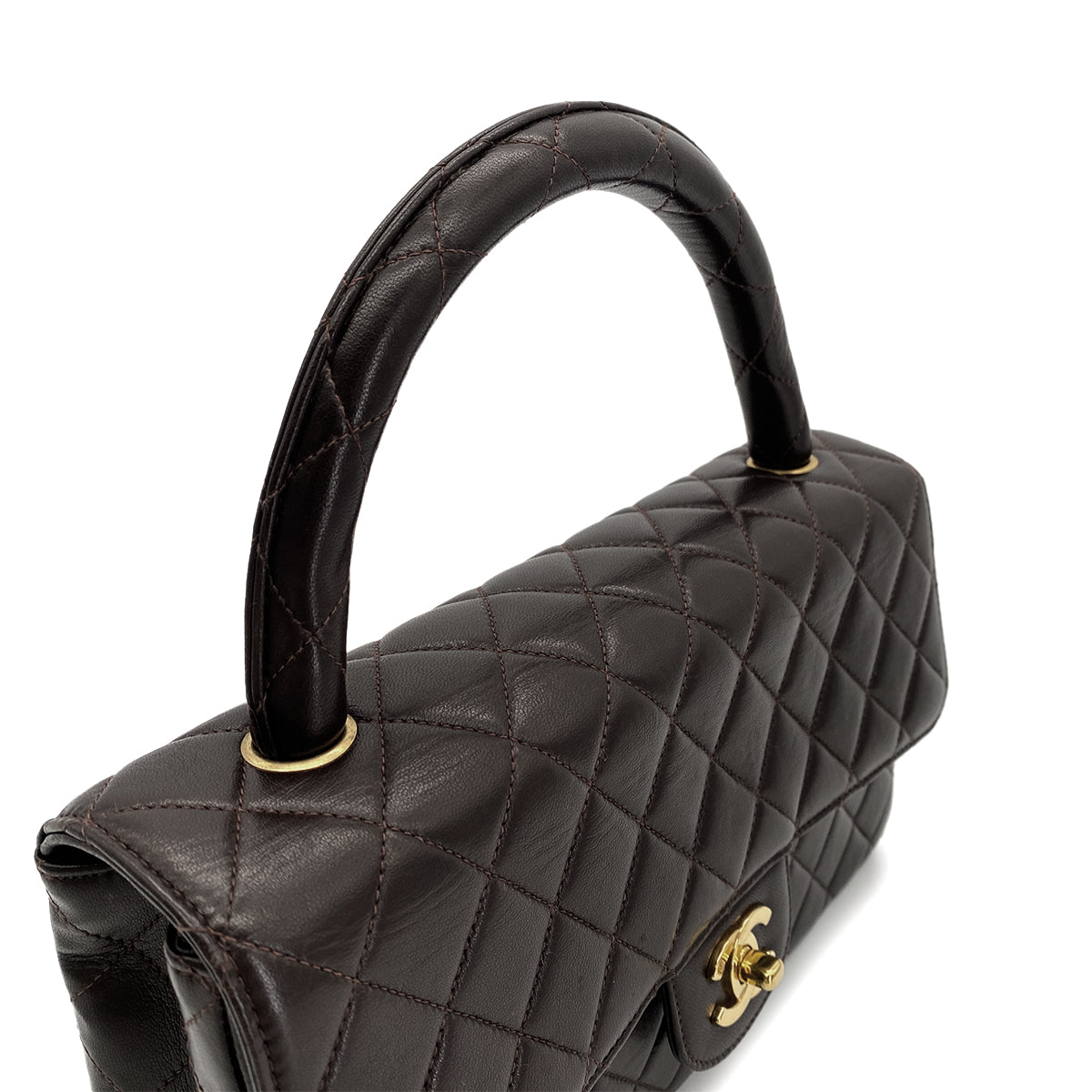 CHANEL VINTAGE PARENT-CHILD BAG PARENTS ONLY BROWN LAMB SKIN 90290328
