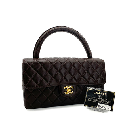 CHANEL VINTAGE PARENT-CHILD BAG PARENTS ONLY BROWN LAMB SKIN 90290328 - PURPOSE