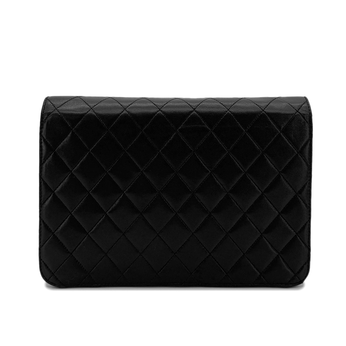 CHANEL VINTAGE MATELASSE CHAIN SHOULDER BAG BLACK LAMB SKIN 90290329