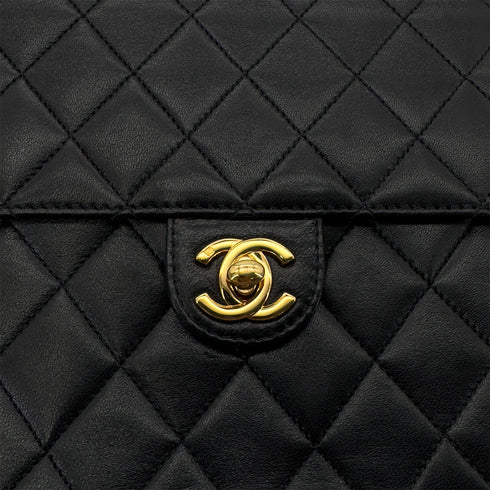 CHANEL VINTAGE MATELASSE CHAIN SHOULDER BAG BLACK LAMB SKIN 90290329 - PURPOSE