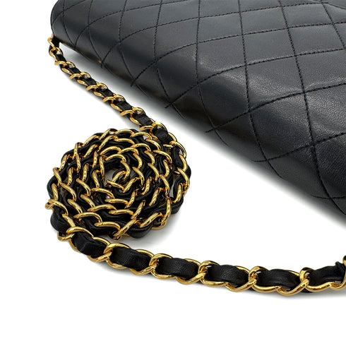 CHANEL VINTAGE MATELASSE CHAIN SHOULDER BAG BLACK LAMB SKIN 90290329 - PURPOSE