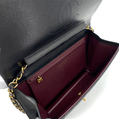 CHANEL VINTAGE MATELASSE CHAIN SHOULDER BAG BLACK LAMB SKIN 90290329 - PURPOSE