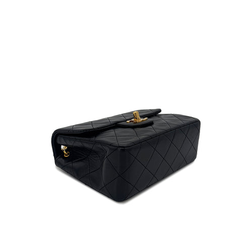 CHANEL VINTAGE MINI SQUARE 17 CHAIN SHOULDER BAG BLACK LAMB SKIN 90290331 - PURPOSE