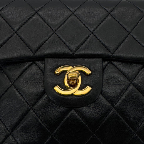 CHANEL VINTAGE MINI SQUARE 17 CHAIN SHOULDER BAG BLACK LAMB SKIN 90290331 - PURPOSE