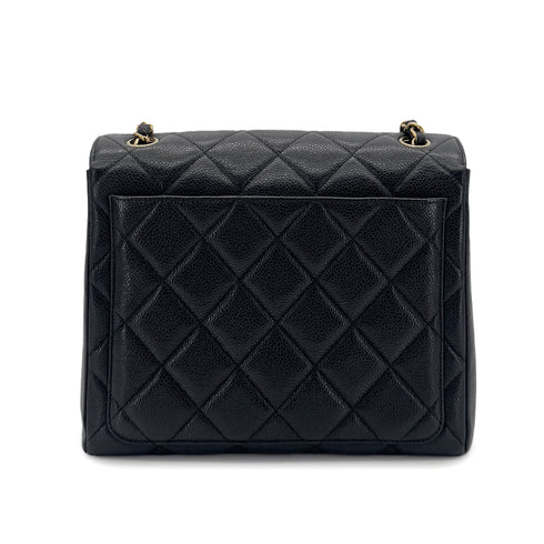 CHANEL VINTAGE MATELASSE SHOULDER BAG BLACK CAVIAR SKIN 90290333 - PURPOSE