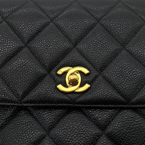CHANEL VINTAGE MATELASSE SHOULDER BAG BLACK CAVIAR SKIN 90290333 - PURPOSE