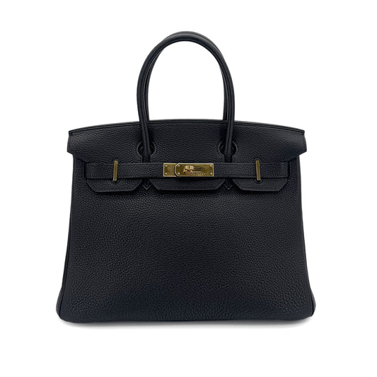 HERMES BIRKIN 30 BLACK TOGO HAND BAG □G GHW 90290334