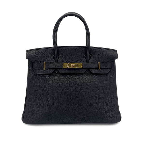 HERMES BIRKIN 30 BLACK TOGO HAND BAG □G GHW 90290334 - PURPOSE