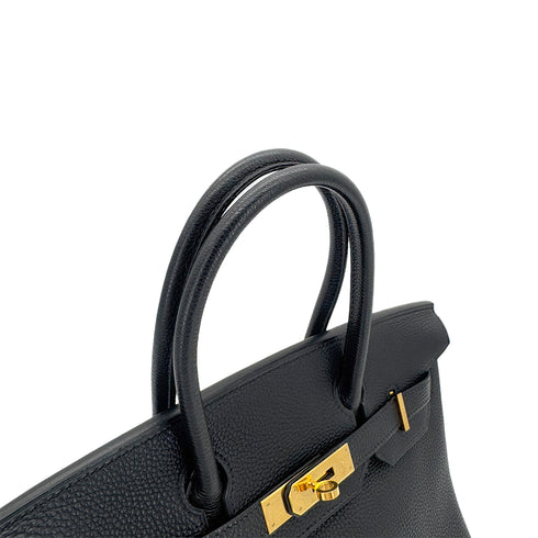 HERMES BIRKIN 30 BLACK TOGO HAND BAG □G GHW 90290334 - PURPOSE