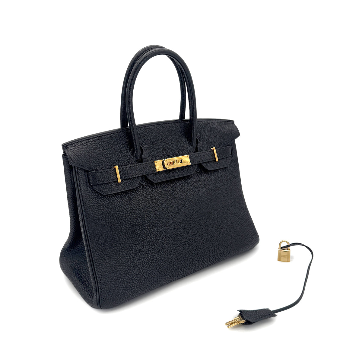 HERMES BIRKIN 30 BLACK TOGO HAND BAG □G GHW 90290334