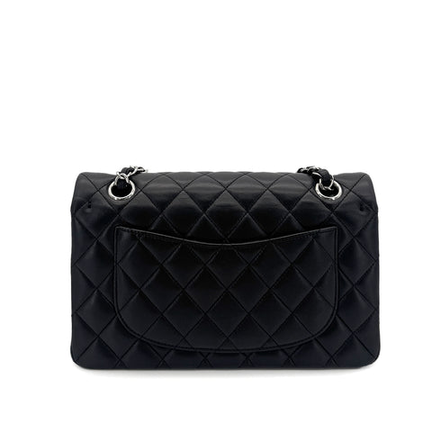 CHANEL CLASSIC FLAP SMALL CHAIN SHOULDER BAG BLACK LAMB SKIN 90290339 - PURPOSE