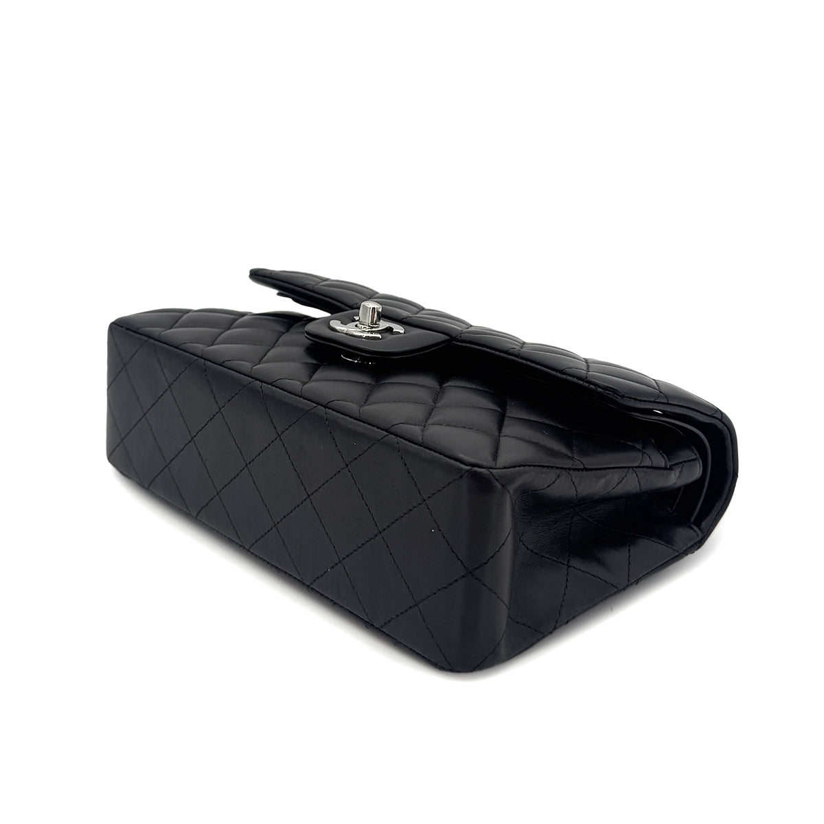CHANEL CLASSIC FLAP SMALL CHAIN SHOULDER BAG BLACK LAMB SKIN 90290339