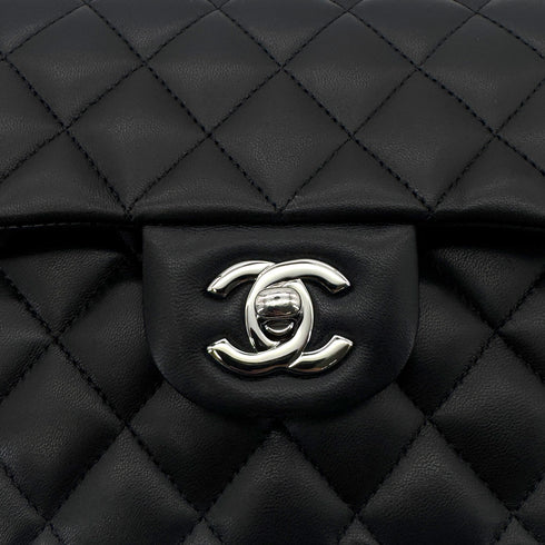 CHANEL CLASSIC FLAP SMALL CHAIN SHOULDER BAG BLACK LAMB SKIN 90290339 - PURPOSE