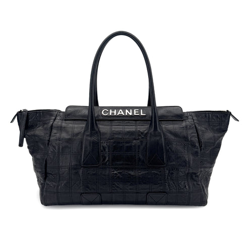 CHANEL VINTAGE CHOCOLATE BAR TOTE BAG BLACK LAMB SKIN 90290348 - PURPOSE
