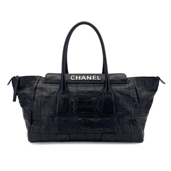 CHANEL VINTAGE CHOCOLATE BAR TOTE BAG BLACK LAMB SKIN 90290348 - PURPOSE