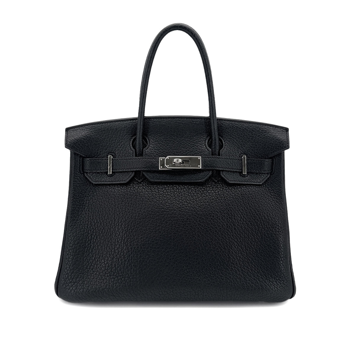 HERMES BIRKIN 30 BLACK FJORD HAND BAG □L SHW 90290353