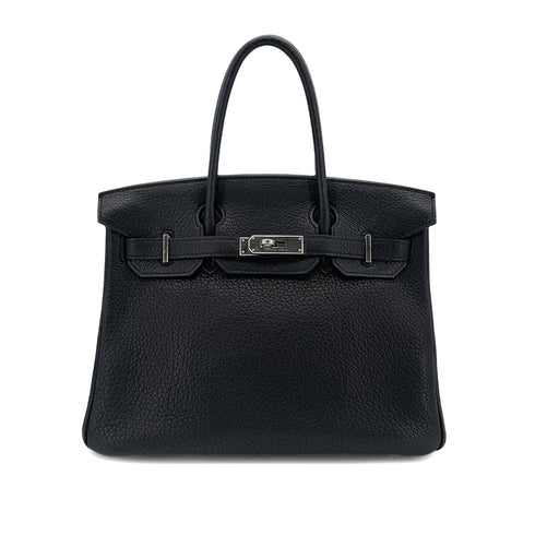 HERMES BIRKIN 30 BLACK FJORD HAND BAG □L SHW 90290353 - PURPOSE