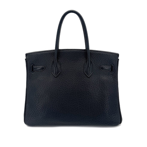 HERMES BIRKIN 30 BLACK FJORD HAND BAG □L SHW 90290353 - PURPOSE