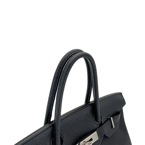 HERMES BIRKIN 30 BLACK FJORD HAND BAG □L SHW 90290353 - PURPOSE