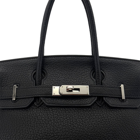 HERMES BIRKIN 30 BLACK FJORD HAND BAG □L SHW 90290353 - PURPOSE