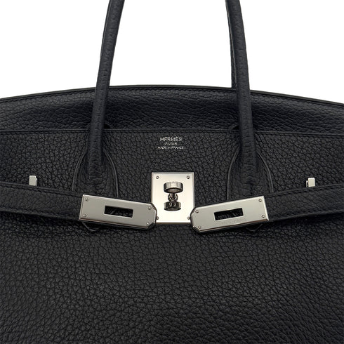 HERMES BIRKIN 30 BLACK FJORD HAND BAG □L SHW 90290353 - PURPOSE