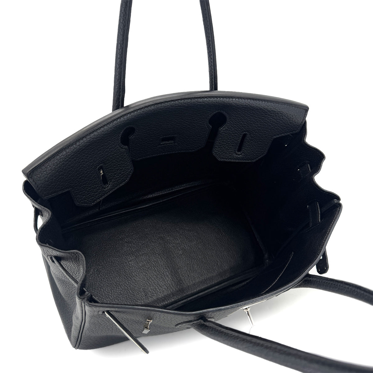 HERMES BIRKIN 30 BLACK FJORD HAND BAG □L SHW 90290353