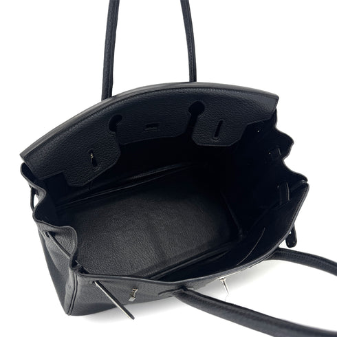 HERMES BIRKIN 30 BLACK FJORD HAND BAG □L SHW 90290353 - PURPOSE