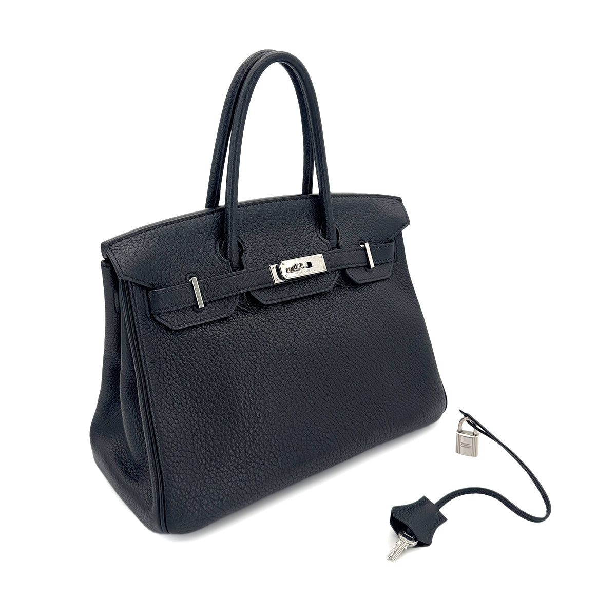 HERMES BIRKIN 30 BLACK FJORD HAND BAG □L SHW 90290353